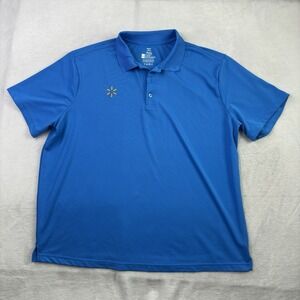 Walmart Associate Blue Short Sleeve Collared Uniform Polo Shirt Men's 2XL